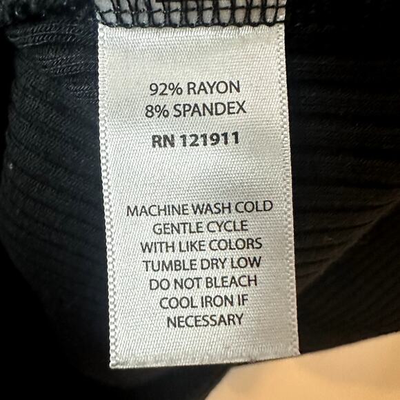 LNA Asymmetrical Cutout Bodycon Black Ribbed Midi Dress Women's Size Medium EUC - Picture 7 of 7